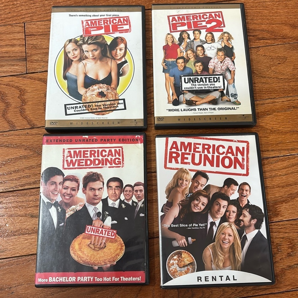 Set of 4 AMERICAN PIE DVD MOVIE LOT 1, 2, Wedding, Reunion universal